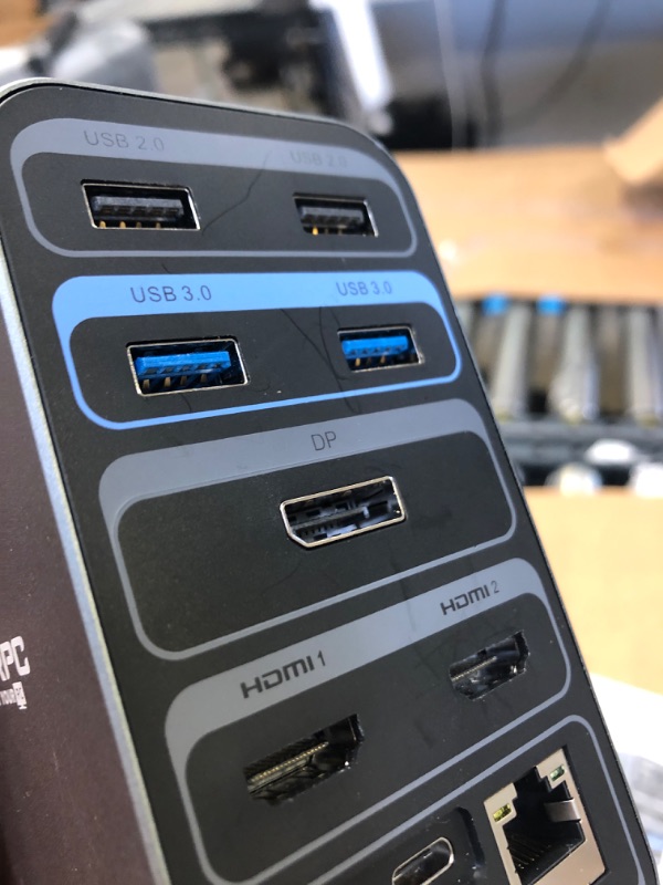 Photo 1 of USB C Docking Station Dual Monitor for MacBook Pro, 13-in-2 Triple Display Laptop Docking Station, USB-C Hub for MacBook Pro/Air Dock with 2 4K HDMI, VGA, PD3.0, RJ45, 6 USB, 3.5mm Audio
