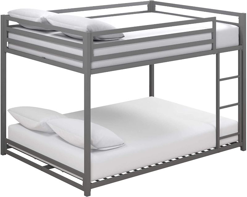Photo 1 of DHP Miles Metal Bunk Bed, Silver, Full over Full
