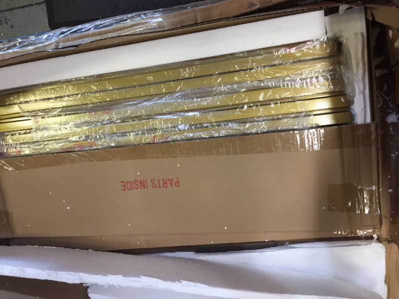 Photo 1 of Celine 66 in. Brushed Brass Metal 4-Shelf Bookcase