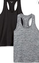 Photo 1 of Amazon Essentials Women's Tech Stretch Relaxed-Fit Racerback Tank Top, Pack of 2
SIZE L