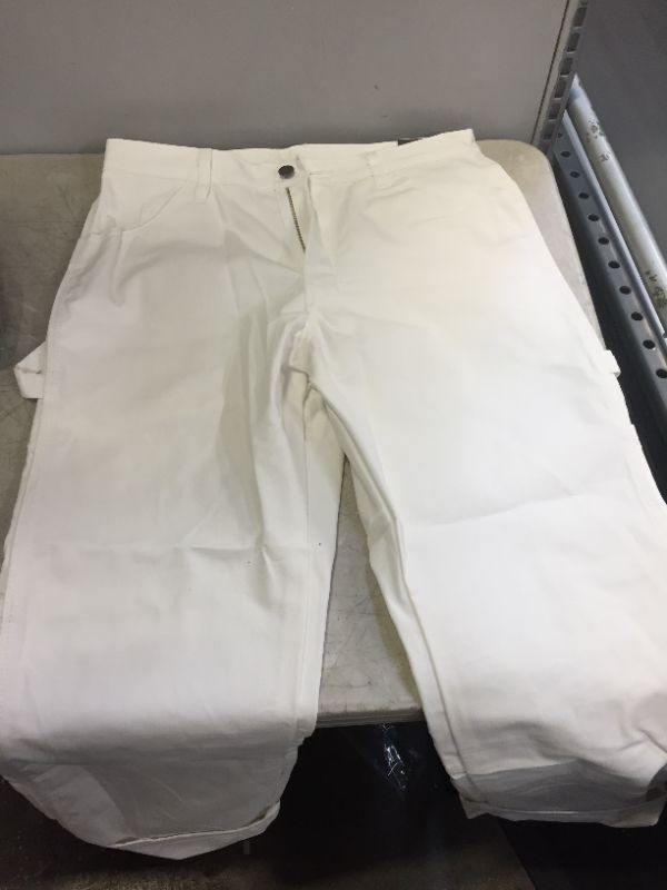 Photo 1 of 30" X 30" White Painter's Pants Cotton Men's Relaxed Fit
Size: S
