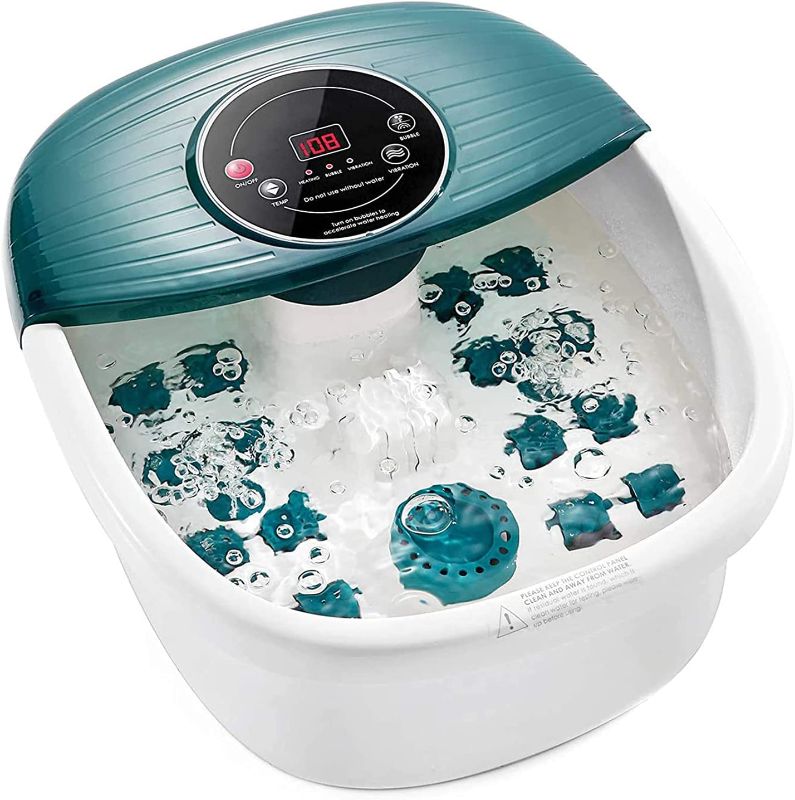 Photo 1 of Foot Spa Bath Massager with Heat, Bubbles, Vibration, 16 Removeable Roller (not Motorized), Pedicure Foot Spa with 95-118? Temperature Control and Material Box for Feet at Home
