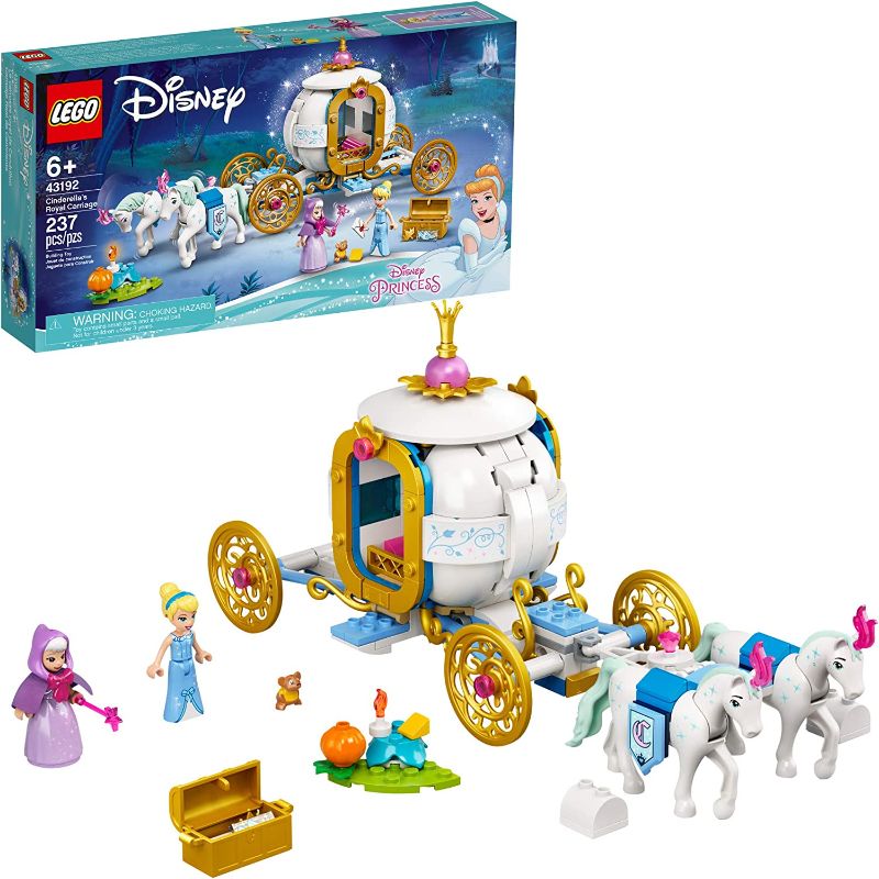 Photo 1 of LEGO Disney Cinderella’s Royal Carriage 43192; Creative Building Kit That Makes a Great Gift, (237 Pieces)
