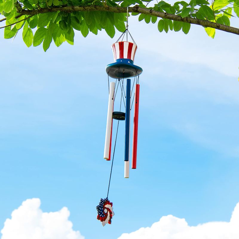 Photo 1 of 4th of July Decorations-Wind Chimes for Outside,Memorial Sympathy Wind Chime with Aluminum Tubes, Large Wind Chimes for Outdoor Clearance Indoor Office Bedroom Patio Garden Yard Decor
