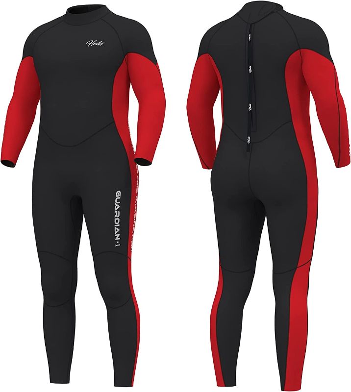 Photo 1 of Hevto wetsuits plus size men and women 3/2mm neoprene full scuba diving suits surfing swimming keep warm back zip for water sports size 3XL
