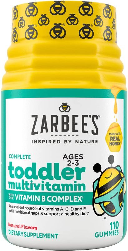 Photo 1 of Zarbee'S Toddler Vitamins, Complete Multivitamin With Vitamin A, C, D3 & B-Complex, Easy To Chew, Gluten, Soy, Nut & Dairy Free, Natural Fruit Flavors, 2-3 Years, 110 Count EXP 09/2022
