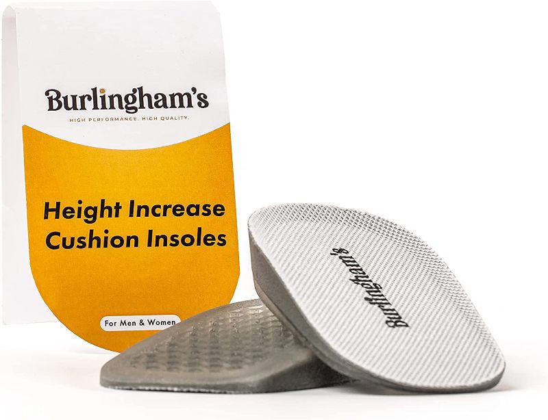 Photo 1 of Burlingham's Invisible Heel Lift Inserts for Women - Comfortable Non Slip Height Increase Insole for Leg Length Discrepancy, Elevation, Heel Support - Height Insoles Fit Most Ladies' Shoes - 0.6 Inch
