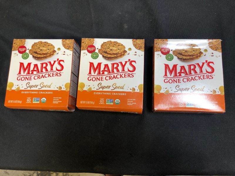 Photo 2 of 3 pack of Mary's Gone Crackers Super Seed, Everything 5.5oz