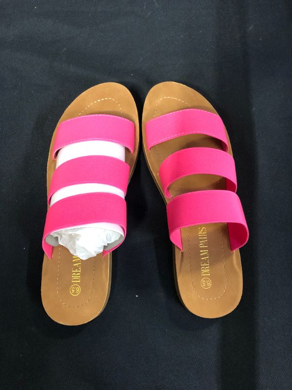 Photo 1 of DREAM PAIRS WOMENS FLAT SLIP ON WITH PINK STRAPS SIZE 6.5