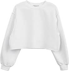 Photo 1 of AMAZHIYN WHITE SWEATSHIRT CROP SIZE S