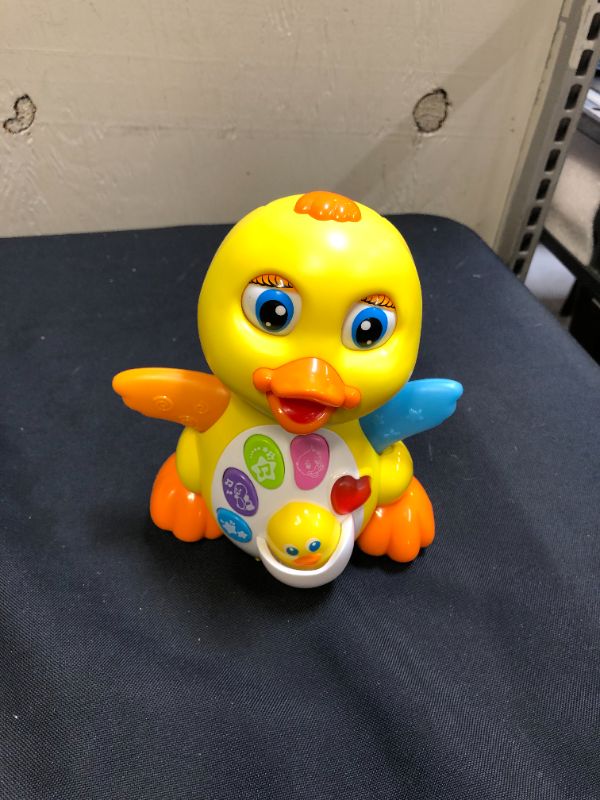 Photo 2 of HOLA Dancing Walking Yellow Duck Interactive Action Learning Educational Light Up Musical Toy for 1 Year Old Baby Kids Boy Girl Todder Infant
(BOX IS DAMAGED)