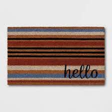 Photo 1 of 1'6"x2'6" Hello Striped Doormat - Threshold™ (4 PACK)