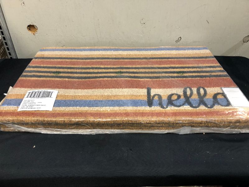 Photo 2 of 1'6"x2'6" Hello Striped Doormat - Threshold™ (4 PACK)