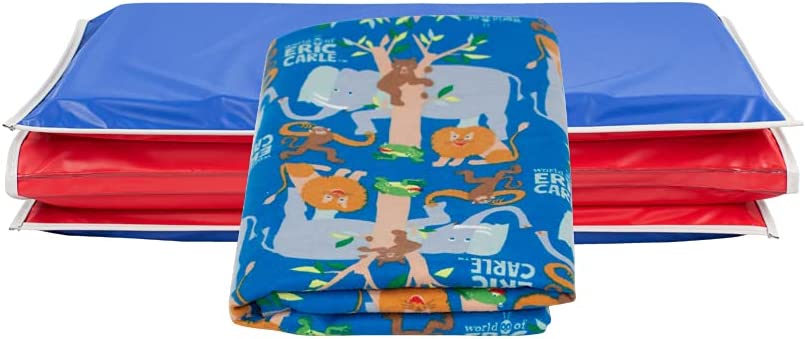 Photo 1 of KinderMat + Eric Carle Kinderbundle - The Very Hungry Caterpillar and Friends - Complete Nap Mat & Washable Cover, Special Edition - 47" x 22", Value Pack, Ideal for Nursery and Family Homes
