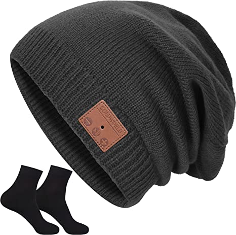 Photo 1 of GoldWorld Bluetooth Dark Grey Beanie Hat, Christmas Stocking Stuffers