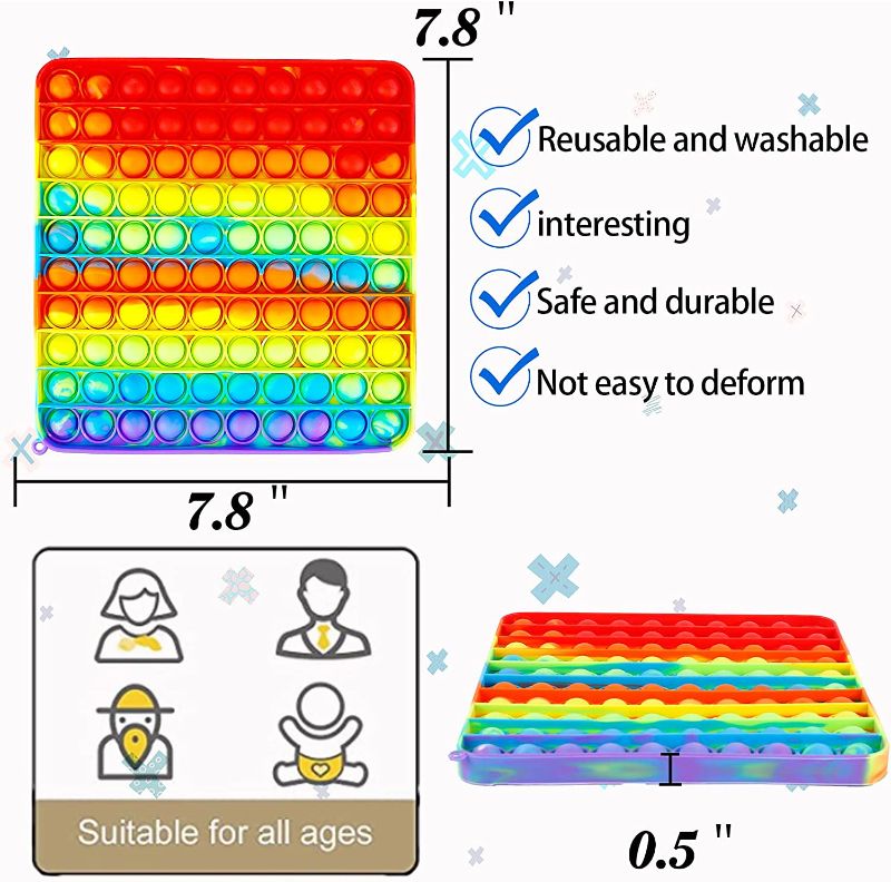 Photo 2 of 2 Packs Jumbo Pop It Sensory Toy for Kids 