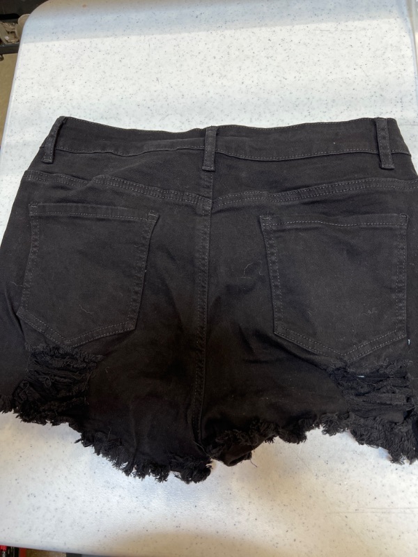 Photo 2 of Black Ripped Short Shorts, Size Large 