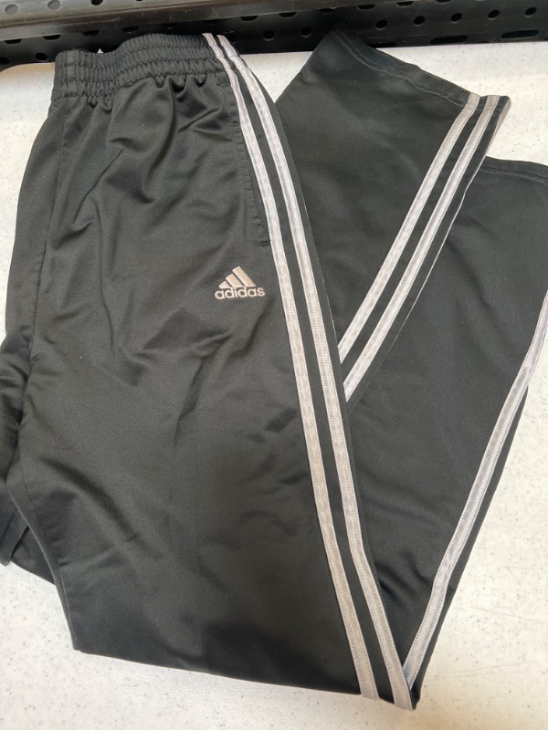 Photo 2 of adidas Youth Essentials Warm-Up Open Hem 3-Stripes Tracksuit Bottoms, Size XL (18/20)
