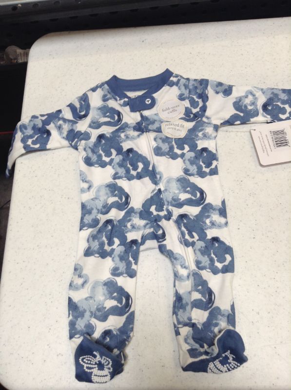 Photo 2 of  Burt's Bees Baby Baby Boys' Moonlight Cloud Organic Cotton Sleep N' Play - Blue size newborn 