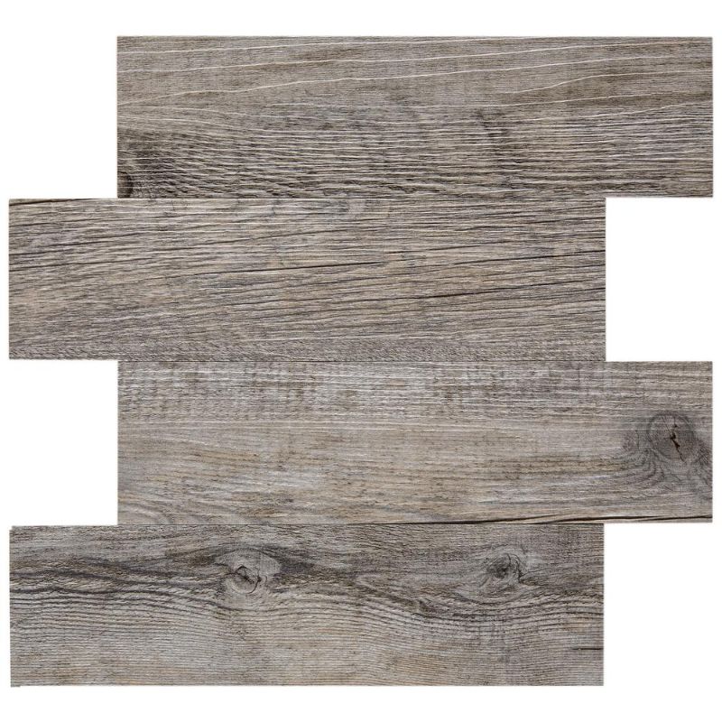 Photo 1 of Aspect Collage Reclaimed Wood Look 12" X 11.9" Peel and Stick Backsplash Wall Tile ( 1 Sq Ft )