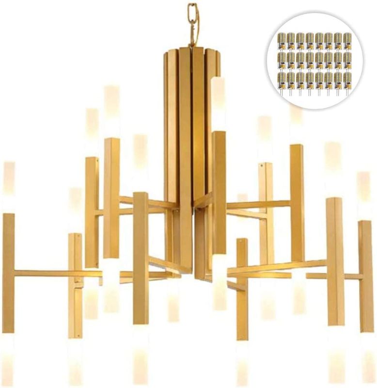 Photo 1 of BOKT Luxury Gold Chandeliers Large Modern Chandelier Light with 24-Light Acrylic Lampshade Sputnik Chandeliers Pendant Ceiling Light Dining Room Light Fixture for Living Room Hotel Bedroom
