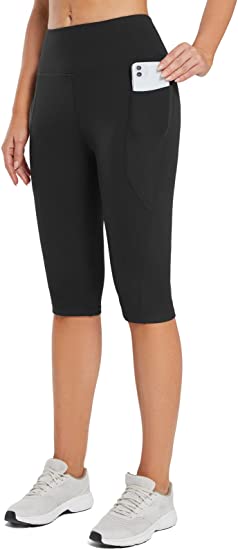 Photo 1 of BALEAF Capri Leggings for Women Knee Length Capris for Casual Summer Yoga Workout Exercise Capris with Pockets medium 
