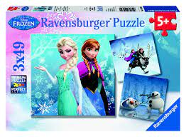 Photo 1 of Frozen: Winter Adventures - 3x 49pc Jigsaw Puzzles by Ravensburger
