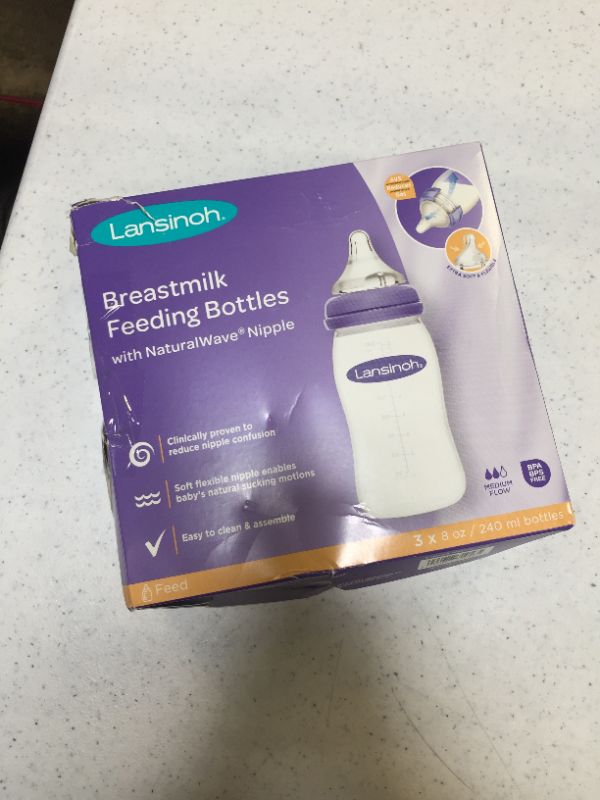 Photo 2 of Lansinoh Breastfeeding Bottles for Baby, 8 Ounces, 3 Count
