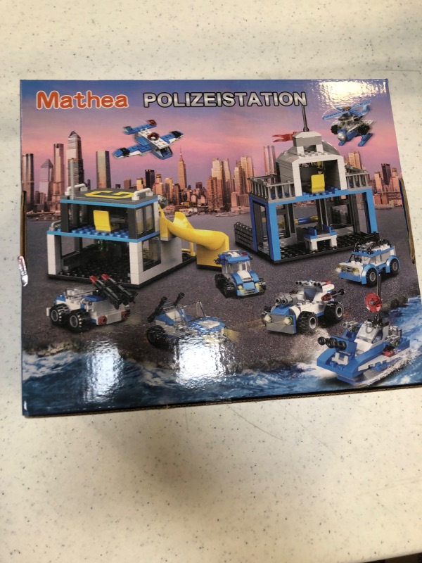 Photo 2 of City Police Station Building Set 807 PCS, Command Center Building Toy with Helicopter, Vehicles, Ship, Best Learning Roleplay STEM, Toys for Boys Girls 3-12, Birthday Gift
