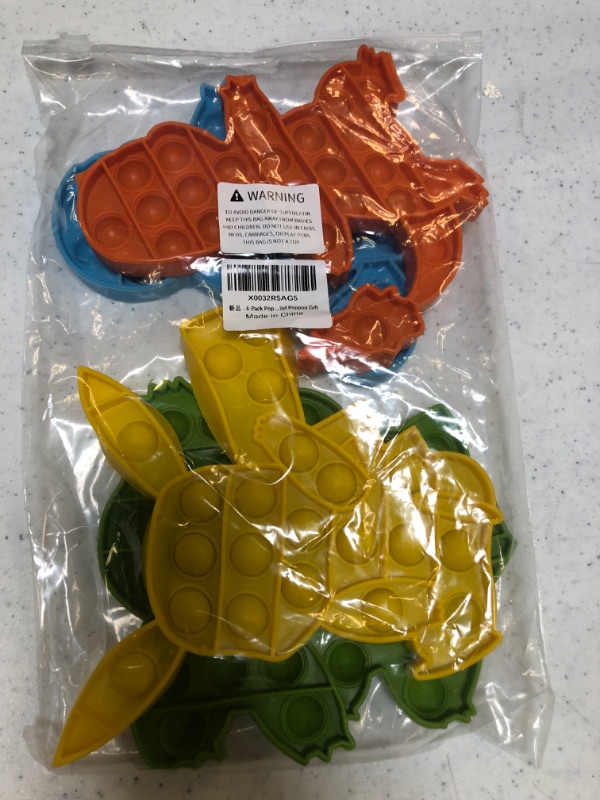 Photo 2 of 4-Pack Pop Bubble Toys, Animal Popper Popping Sensory Anxiety Stress Relief Poppop Gift
