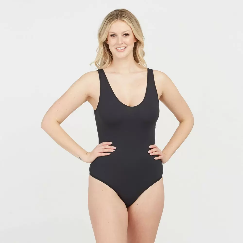 Photo 1 of Assets by Spanx Women's Smoothing Bodysuit - Black M
