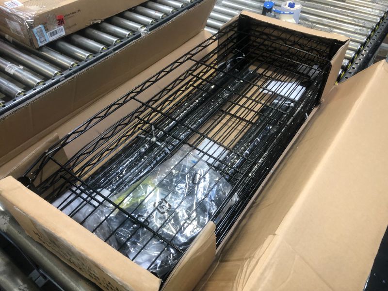 Photo 2 of Amazon Basics 4-Shelf Adjustable, Heavy Duty Storage Shelving Unit (350 lbs loading capacity per shelf), Steel Organizer Wire Rack, Black (36L x 14W x 54H)
