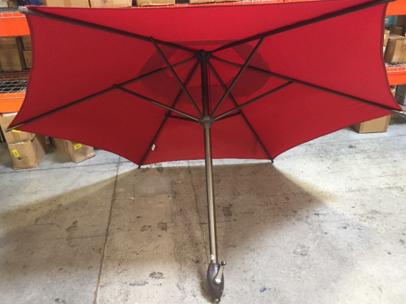 Photo 2 of Abba Patio 7-1/2 ft. Round Outdoor Market Patio Umbrella with Push Button Tilt and Crank Lift, RED---(NOT BASE INCLUDED)