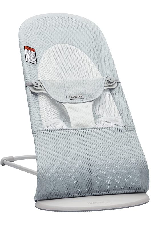 Photo 1 of BabyBjörn Bouncer Balance Soft, Light Gray Frame, Mesh, Silver/White
