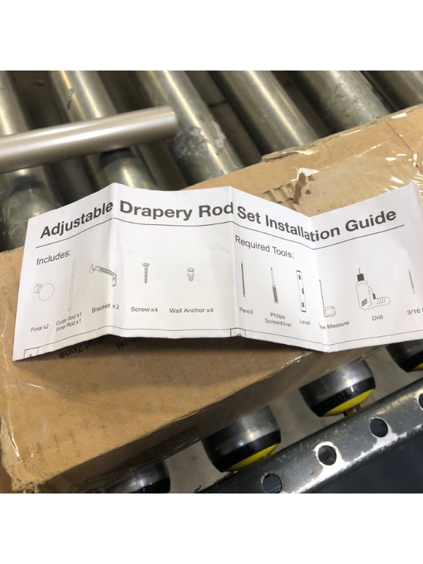 Photo 5 of Adjustable Drapery Rod Set with Decorative End Caps and Hooks