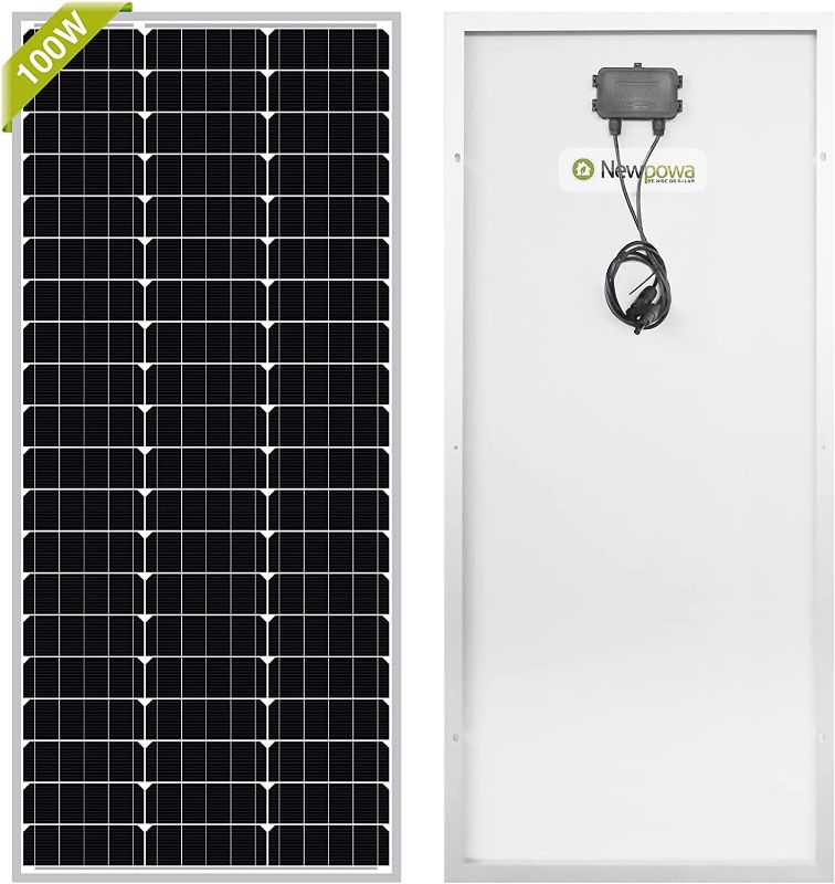 Photo 1 of Newpowa 100 Watts Monocrystalline 100W 12V Solar Panel High Efficiency Mono Module RV Marine Boat Off Grid (100W Classic)
