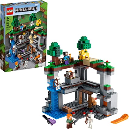 Photo 1 of LEGO Minecraft The First Adventure 21169 Hands-On Minecraft Playset; Fun Toy Featuring Steve, Alex, a Skeleton, Dyed Cat, Moobloom and Horned Sheep, New 2021 (542 Pieces)
