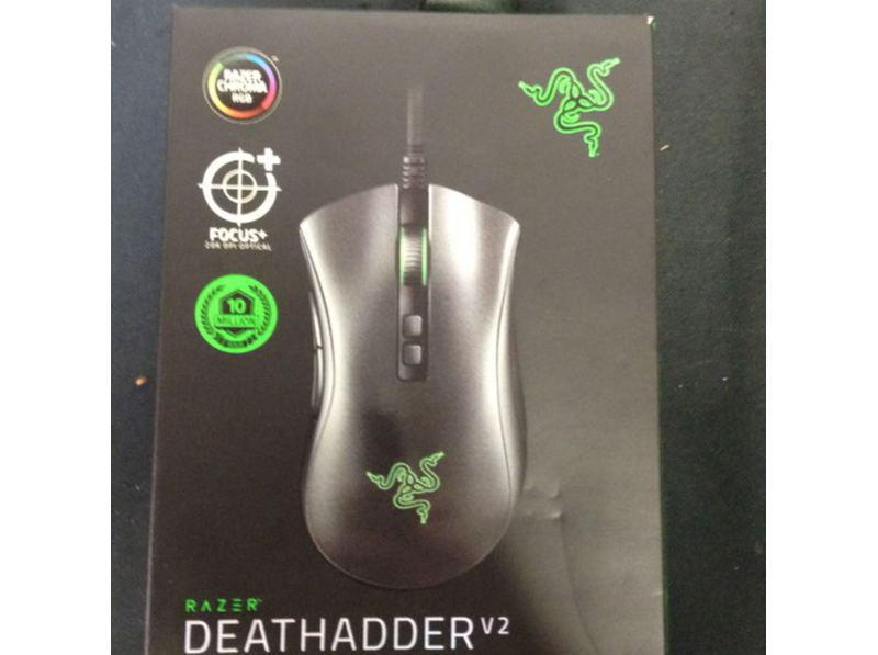 Photo 2 of Razer DeathAdder V2 Gaming Mouse: 20K DPI Optical Sensor - Fastest Gaming Mouse Switch - Chroma RGB Lighting - 8 Programmable Buttons - Rubberized Side Grips - Classic Black
