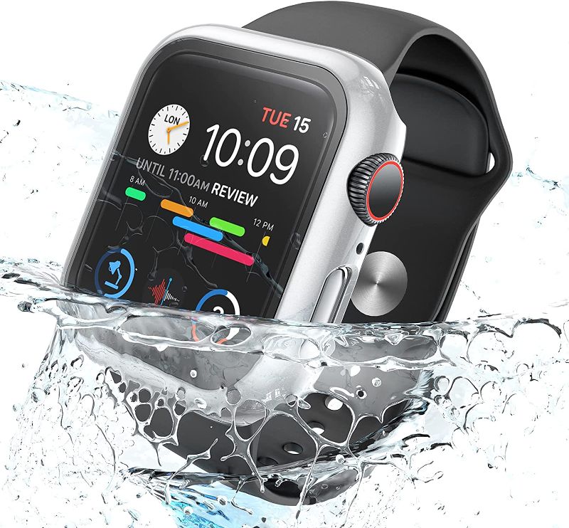 Photo 1 of pple Watch Case Apple Watch Waterproof Case Series 3/2/1 42mm with Screen Protector Accessories Guard Thin Bumper Full Coverage for iWatch Women Men (Silver,black) pack of 2