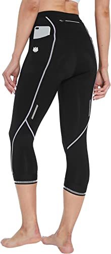 Photo 1 of FitsT4 Women's 3D Padded Cycling Tights Long Mountain Bike Pants Breathable Bicycle Leggings with Pockets. SIZE L 
