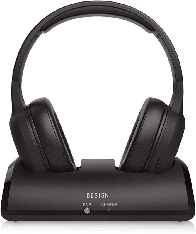 Photo 1 of Besign BTH01 Wireless Headphones for TV Watching with Bluetooth Transmitter Charging Dock, Bluetooth TV Headsets, 100ft Range No Audio Delay, Digital Optical RCA AUX, Full Black
