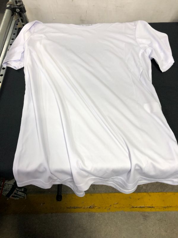 Photo 2 of Ultra Performance Dri Fit T-Shirt for Men-Moisture Wicking Tee Shirt-LARGE-WHITE-