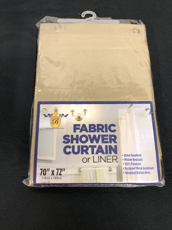 Photo 2 of Broder MFG Fabric Shower Curtain Liner (Solid Beige) | 70" Wide x 72" Long - Fits Most Showers Tubs | Hotel Quality | Metal Grommet Holes and Weighted Hem | Easy to Clean and Machine Washable