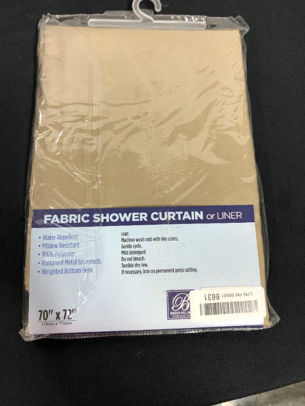 Photo 3 of Broder MFG Fabric Shower Curtain Liner (Solid Beige) | 70" Wide x 72" Long - Fits Most Showers Tubs | Hotel Quality | Metal Grommet Holes and Weighted Hem | Easy to Clean and Machine Washable