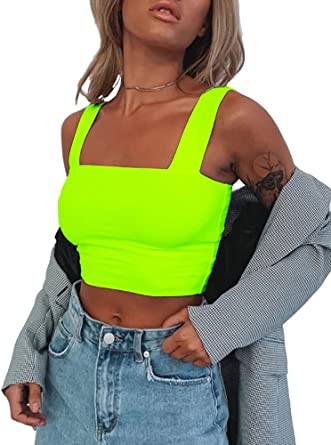 Photo 1 of Abardsion Women's Sexy Sleeveless Skinny Basic Strappy Crop Tank Tops---MEDIUM---