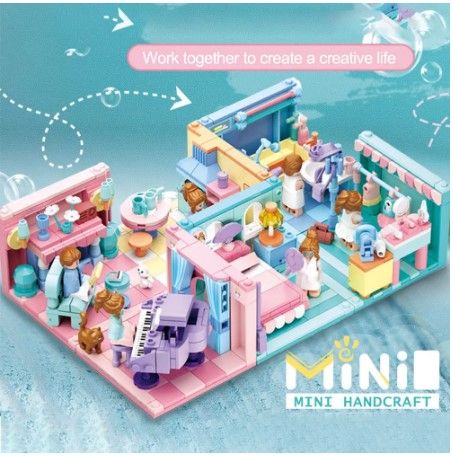 Photo 1 of Friends Series Mini Handcraft DIY 6 In 1 Princess Cottage Building Blocks Creative Arts House Bricks Girl Kids Toys