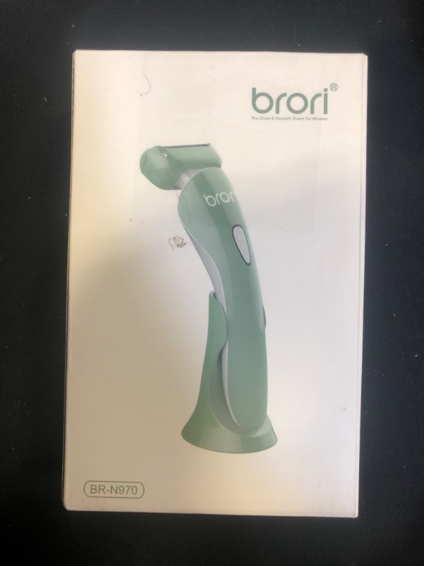Photo 3 of Brori Electric Razor for Women - Womens Shaver Bikini Trimmer Body Hair Removal for Legs and Underarms Rechargeable Wet and Dry Painless Cordless with LED Light, Green
