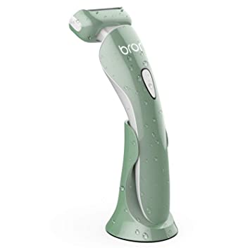 Photo 1 of Brori Electric Razor for Women - Womens Shaver Bikini Trimmer Body Hair Removal for Legs and Underarms Rechargeable Wet and Dry Painless Cordless with LED Light, Green
