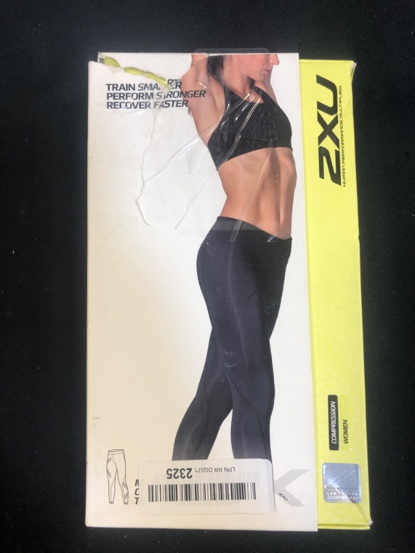 Photo 2 of 2XU® 9336340288749 - Women's Small Black/Dotted Black Logo Regular Mid-Rise Compression Tights- size Small