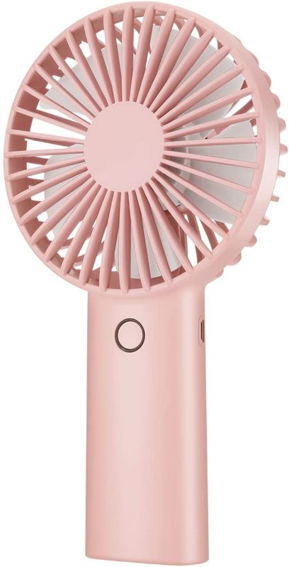 Photo 1 of Portable Handheld Fan, 4400mAh Battery Operated Rechargeable Personal Fan, 6-15 Hours Working Time for Outdoor Activities, Summer Gift for Men Women (Light Pink)
